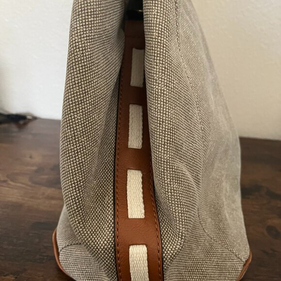 Michael Kors Canvas Leather Gold Hardware Nautical Inspired Handbag Satchel - Picture 5 of 14